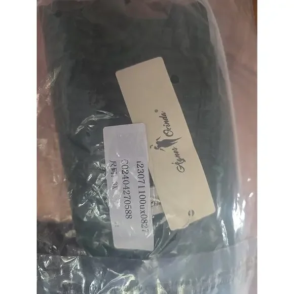 Agnes Orinda Plus Size Top Women V Neck Green Short Sleeve Elegant Lace Sz 3XL - Picture 7 of 9